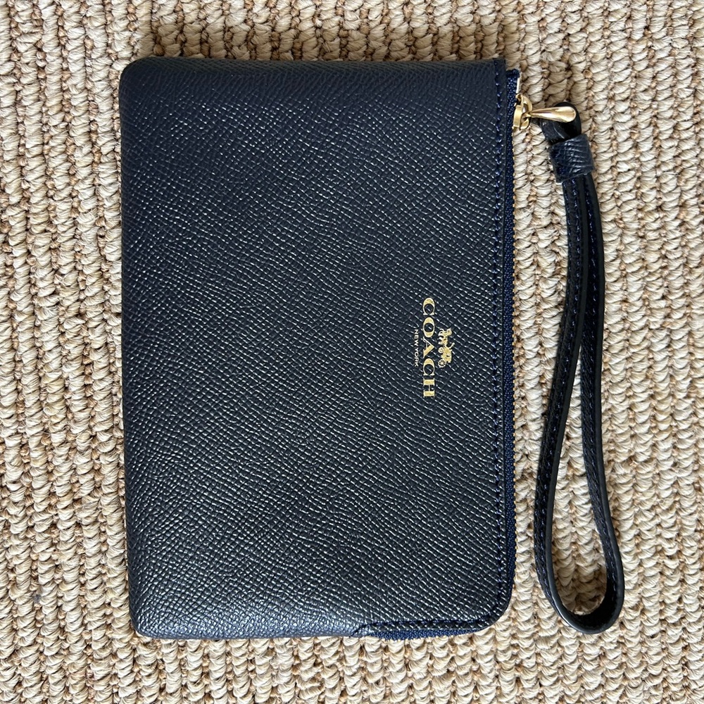 Coach navy blue Wristlet